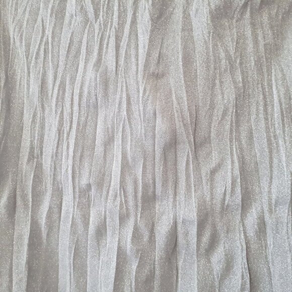 NWT Zara metallic fibre silver wrinkle effect crinkle high waist midi skirt, S - Picture 15 of 15